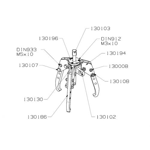 EXTRACTOR FORZA SERIE 1300ALT AUTOCENTRANTE DE 3 PATAS